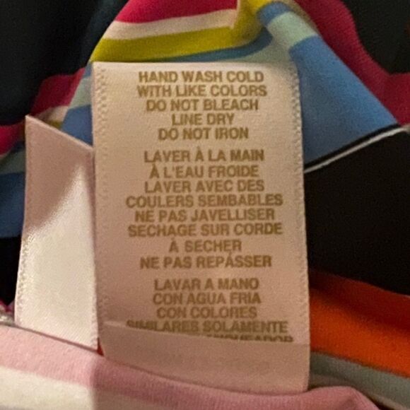 Anne Cole Twist Front Bandeaukini Swim Top Clear Water Stripe Print XS NWT - Picture 7 of 8